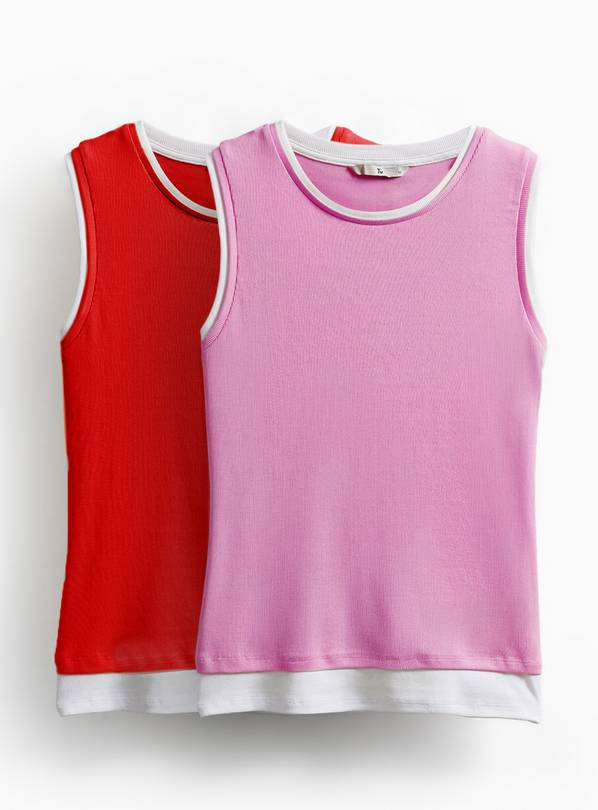 Red & Pink Mock Layer Vests 2 Pack 10